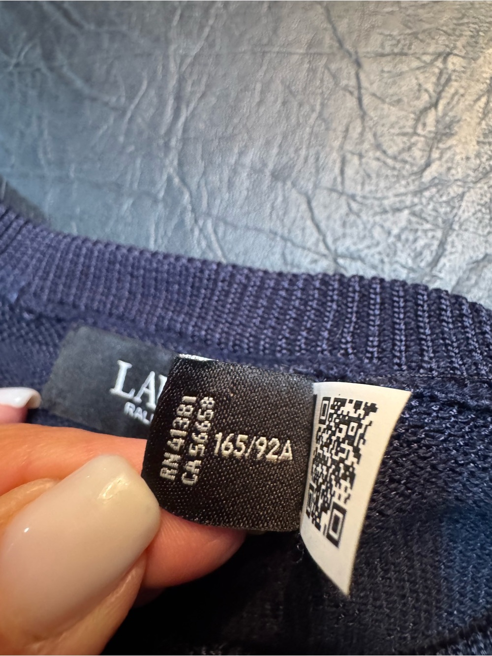 Lauren Ralph Lauren Belting Motif Short Sleeve Sweater Navy M Equestrian Knit - Picture 11 of 11